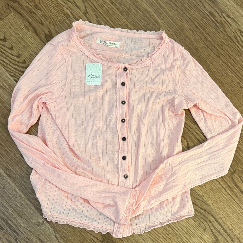 We The Free penny pointelle cardi - Picture 3 of 6
